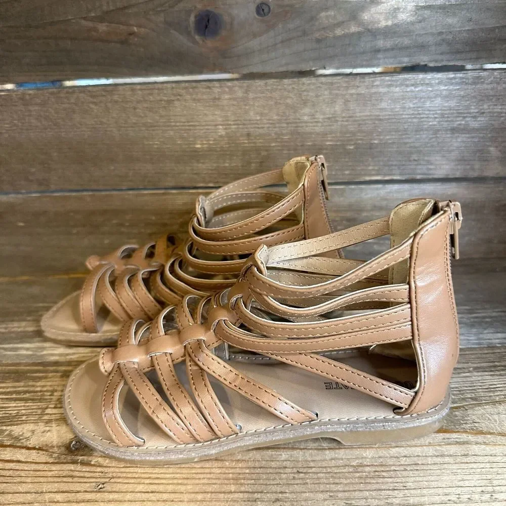 New Girls‎ Tucker & Tate Marissa Brown Faux Leather Gladiator Sandals Size 12 C